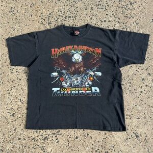 VTG 1992 Harley Davidson Faded Take Hold Of The Thunder T-shirt XL Single Stitch
